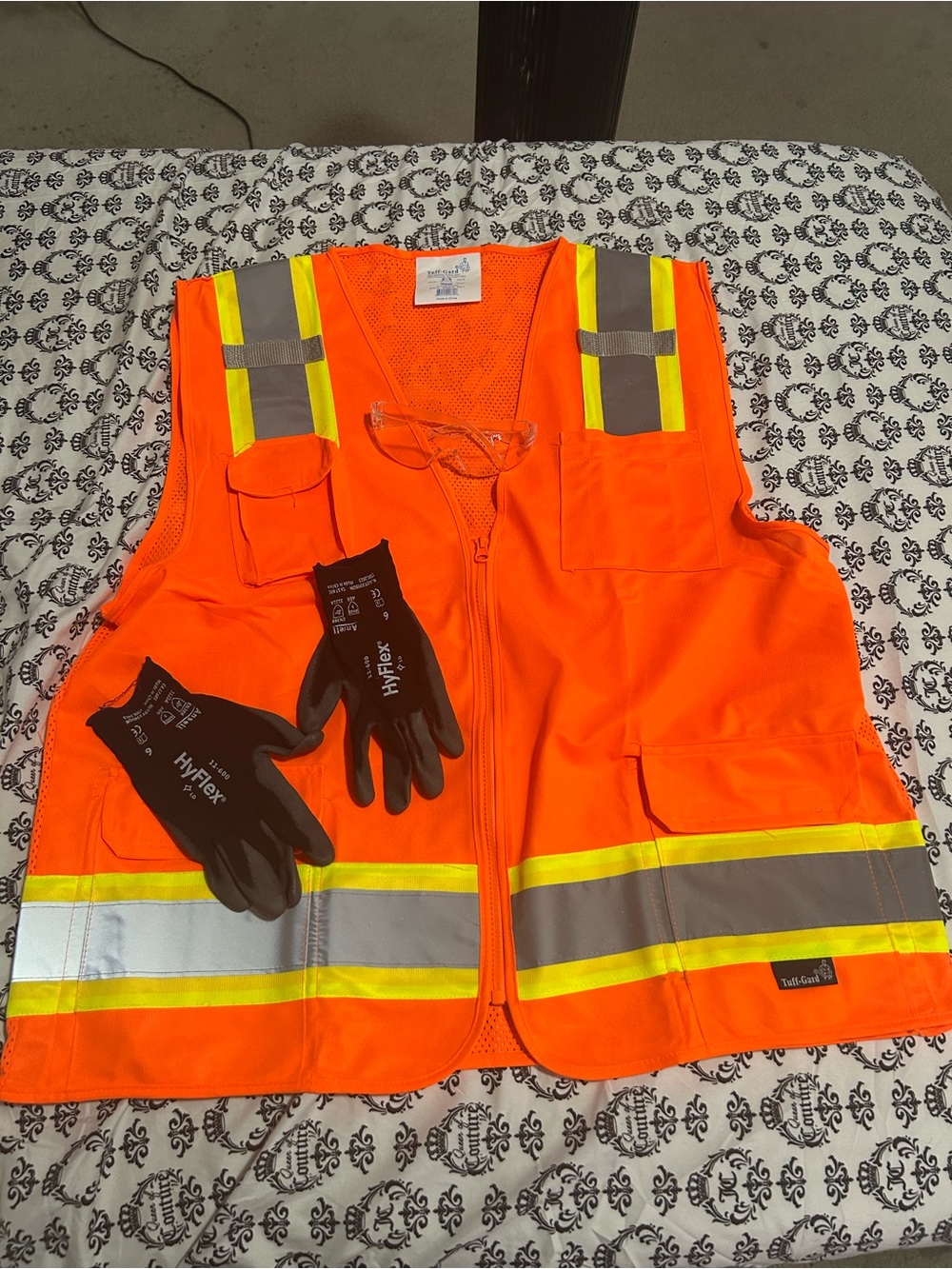 High-Visibility Safety Vest with Reflective Striping - Orange